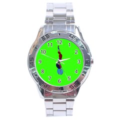 Egg Line Rainbow Green Stainless Steel Analogue Watch by Mariart