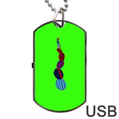 Egg Line Rainbow Green Dog Tag Usb Flash (two Sides) by Mariart