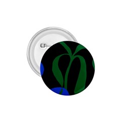 Flower Green Blue Polka Dots 1 75  Buttons