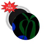 Flower Green Blue Polka Dots 2.25  Magnets (10 pack)  Front