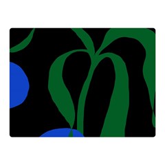 Flower Green Blue Polka Dots Double Sided Flano Blanket (mini) 