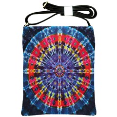 Circle Purple Green Tie Dye Kaleidoscope Opaque Color Shoulder Sling Bags by Mariart