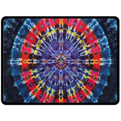 Circle Purple Green Tie Dye Kaleidoscope Opaque Color Fleece Blanket (large) 