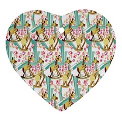 Wooden Gorse Illustrator Photoshop Watercolor Ink Gouache Color Pencil Heart Ornament (two Sides)