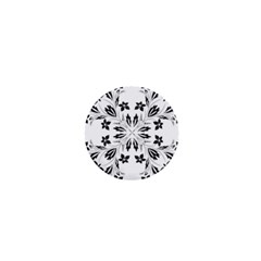 Floral Element Black White 1  Mini Buttons by Mariart