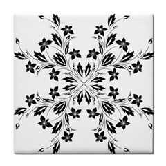 Floral Element Black White Face Towel by Mariart