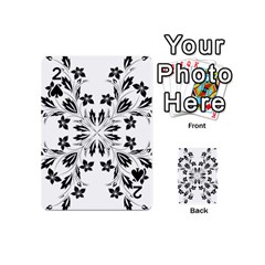 Floral Element Black White Playing Cards 54 (mini) 