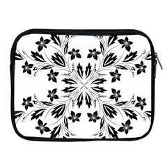 Floral Element Black White Apple Ipad 2/3/4 Zipper Cases by Mariart