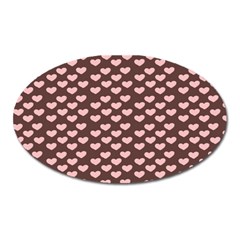 Chocolate Pink Hearts Gift Wrap Oval Magnet