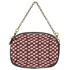 Chocolate Pink Hearts Gift Wrap Chain Purses (one Side)  by Mariart