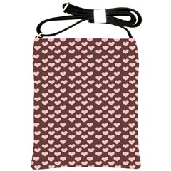 Chocolate Pink Hearts Gift Wrap Shoulder Sling Bags