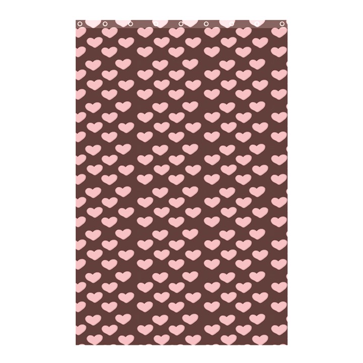 Chocolate Pink Hearts Gift Wrap Shower Curtain 48  x 72  (Small) 