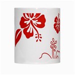 Hawaiian Flower Red Sunflower White Mugs Center