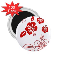 Hawaiian Flower Red Sunflower 2 25  Magnets (100 Pack) 