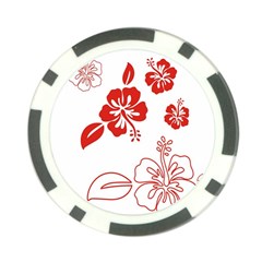 Hawaiian Flower Red Sunflower Poker Chip Card Guard