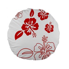 Hawaiian Flower Red Sunflower Standard 15  Premium Round Cushions by Mariart