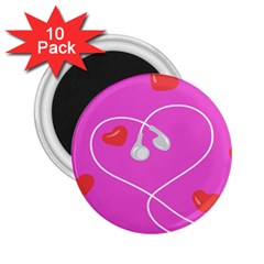 Heart Love Pink Red 2 25  Magnets (10 Pack) 
