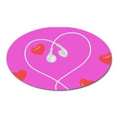 Heart Love Pink Red Oval Magnet