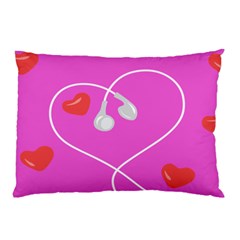 Heart Love Pink Red Pillow Case (two Sides) by Mariart