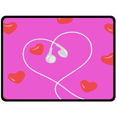 Heart Love Pink Red Double Sided Fleece Blanket (large) 