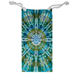 Green Flower Tie Dye Kaleidoscope Opaque Color Jewelry Bag