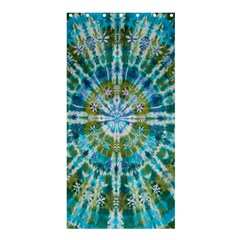Green Flower Tie Dye Kaleidoscope Opaque Color Shower Curtain 36  x 72  (Stall) 