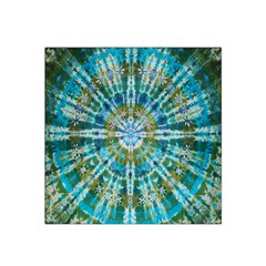 Green Flower Tie Dye Kaleidoscope Opaque Color Satin Bandana Scarf