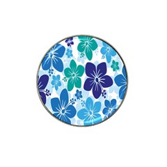 Hibiscus Flowers Green Blue White Hawaiian Hat Clip Ball Marker (10 Pack) by Mariart