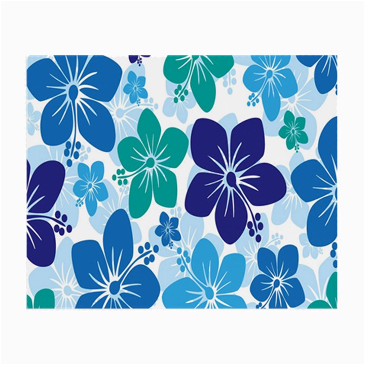 Hibiscus Flowers Green Blue White Hawaiian Small Glasses Cloth (2-Side)