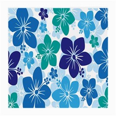 Hibiscus Flowers Green Blue White Hawaiian Medium Glasses Cloth