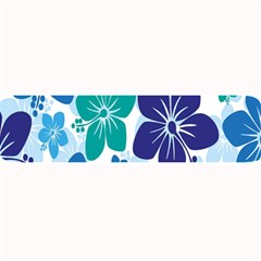 Hibiscus Flowers Green Blue White Hawaiian Large Bar Mats
