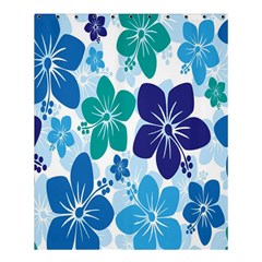 Hibiscus Flowers Green Blue White Hawaiian Shower Curtain 60  X 72  (medium)  by Mariart