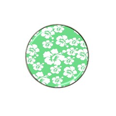 Hibiscus Flowers Green White Hawaiian Hat Clip Ball Marker (10 Pack) by Mariart