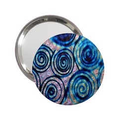 Green Blue Circle Tie Dye Kaleidoscope Opaque Color 2 25  Handbag Mirrors