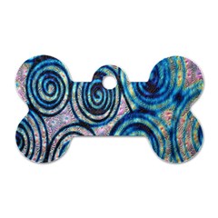 Green Blue Circle Tie Dye Kaleidoscope Opaque Color Dog Tag Bone (one Side) by Mariart