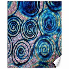 Green Blue Circle Tie Dye Kaleidoscope Opaque Color Canvas 11  X 14   by Mariart