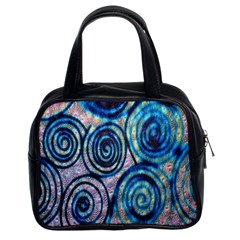 Green Blue Circle Tie Dye Kaleidoscope Opaque Color Classic Handbags (2 Sides) by Mariart