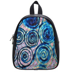 Green Blue Circle Tie Dye Kaleidoscope Opaque Color School Bags (small)  by Mariart