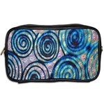 Green Blue Circle Tie Dye Kaleidoscope Opaque Color Toiletries Bags 2-Side Back