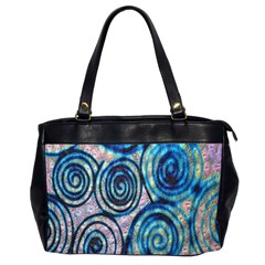 Green Blue Circle Tie Dye Kaleidoscope Opaque Color Office Handbags (2 Sides)  by Mariart