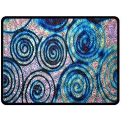 Green Blue Circle Tie Dye Kaleidoscope Opaque Color Fleece Blanket (large) 