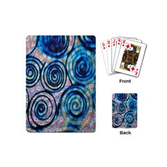 Green Blue Circle Tie Dye Kaleidoscope Opaque Color Playing Cards (mini)  by Mariart