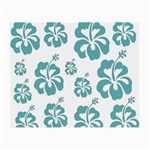 Hibiscus Flowers Green White Hawaiian Blue Small Glasses Cloth Front