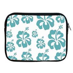 Hibiscus Flowers Green White Hawaiian Blue Apple Ipad 2/3/4 Zipper Cases by Mariart