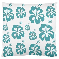 Hibiscus Flowers Green White Hawaiian Blue Standard Flano Cushion Case (one Side)