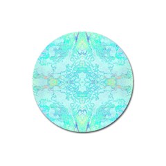 Green Tie Dye Kaleidoscope Opaque Color Magnet 3  (round) by Mariart