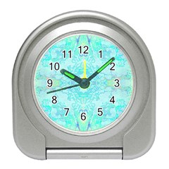 Green Tie Dye Kaleidoscope Opaque Color Travel Alarm Clocks by Mariart