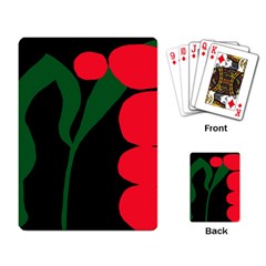 Illustrators Portraits Plants Green Red Polka Dots Playing Card