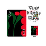Illustrators Portraits Plants Green Red Polka Dots Playing Cards 54 (Mini)  Front - Spade2