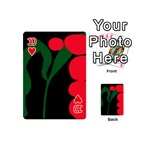 Illustrators Portraits Plants Green Red Polka Dots Playing Cards 54 (Mini)  Front - Heart10